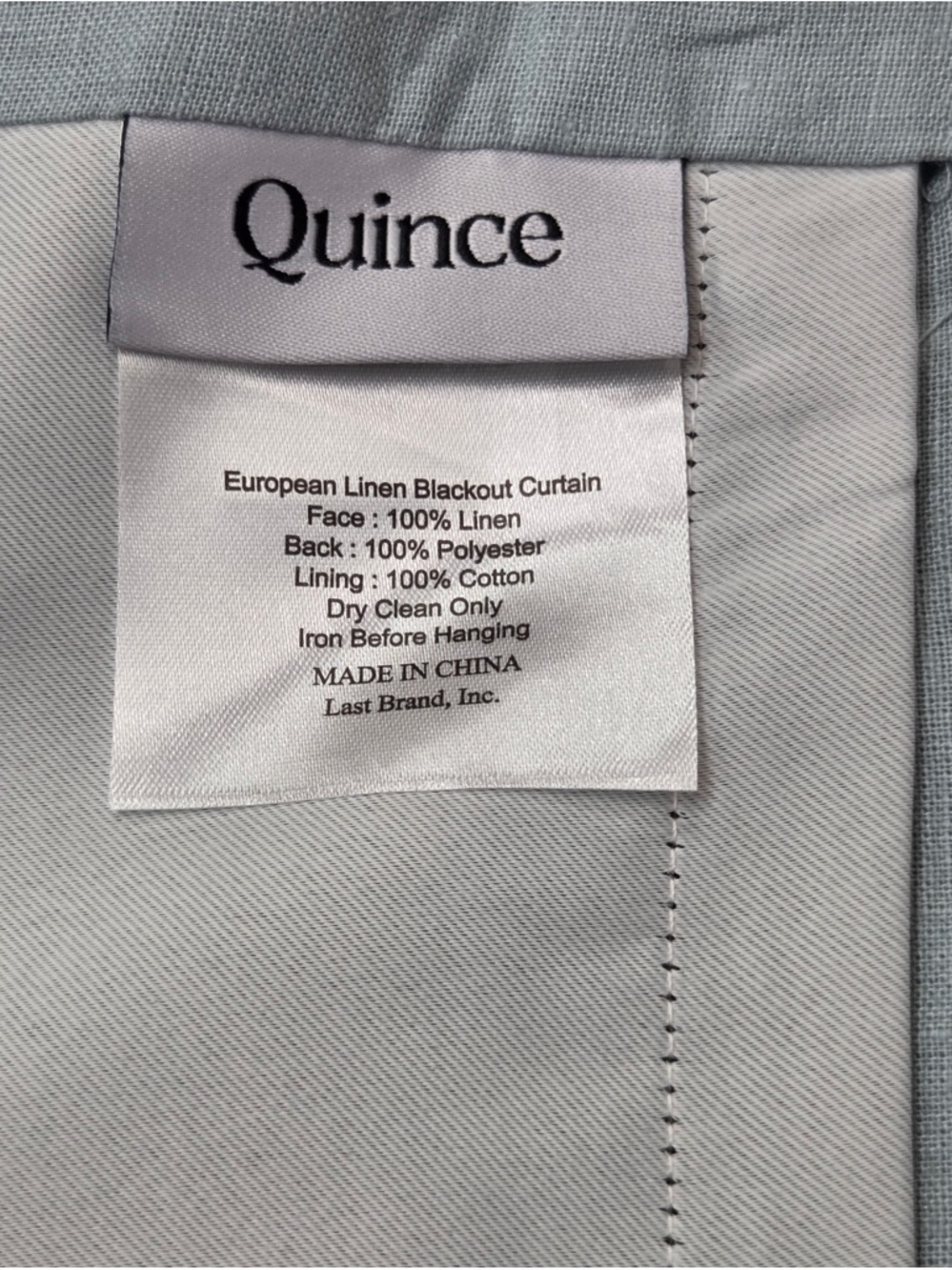 NWT QUINCE Set Of 2 48x96 European Linen Room Darkening Curtains Light Blue 3979 - Picture 7 of 9